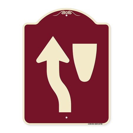 Signmission Traffic Keep Left Symbol Heavy-Gauge Aluminum Architectural Sign, 24" x 18", BU-1824-22790 A-DES-BU-1824-22790